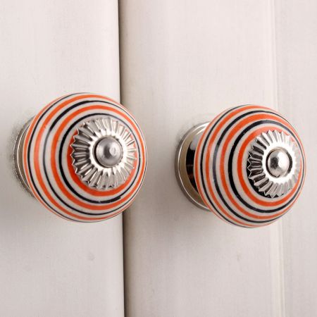 Orange Black Striped Knobs